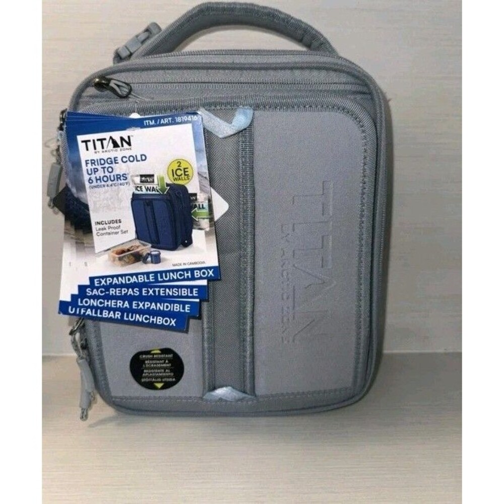 Titan Arctic Zone Molded Lunch Box + 2 Ice Walls Dark Gray NEW - Picture 7 of 7
